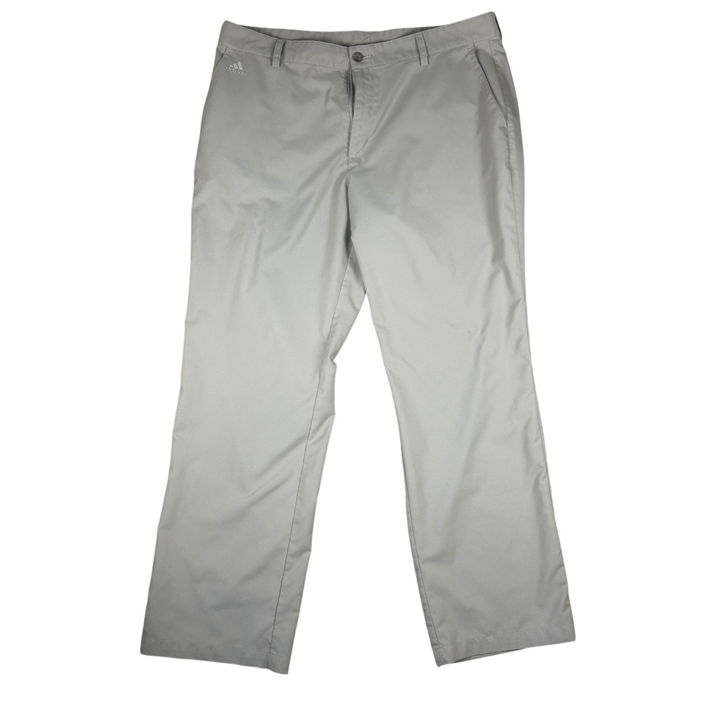 Adidas Climalite Mens Golf Pants 38x32 Tan Khaki Flat Front‎ Straight Leg